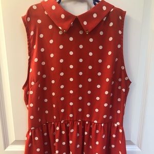 Pink Polka Dotted Peplum Shirt